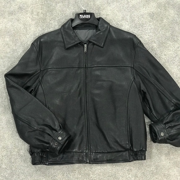 Wilsons Leather Other - Men’s XL Black Genuine Leather Jacket Regular Fit